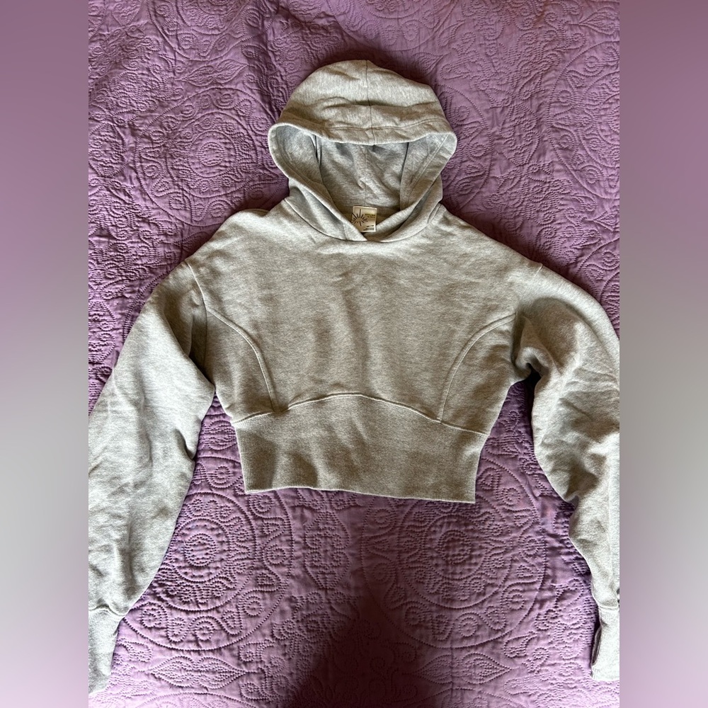 Offline by Aerie Light Gray Cropped Hoodie